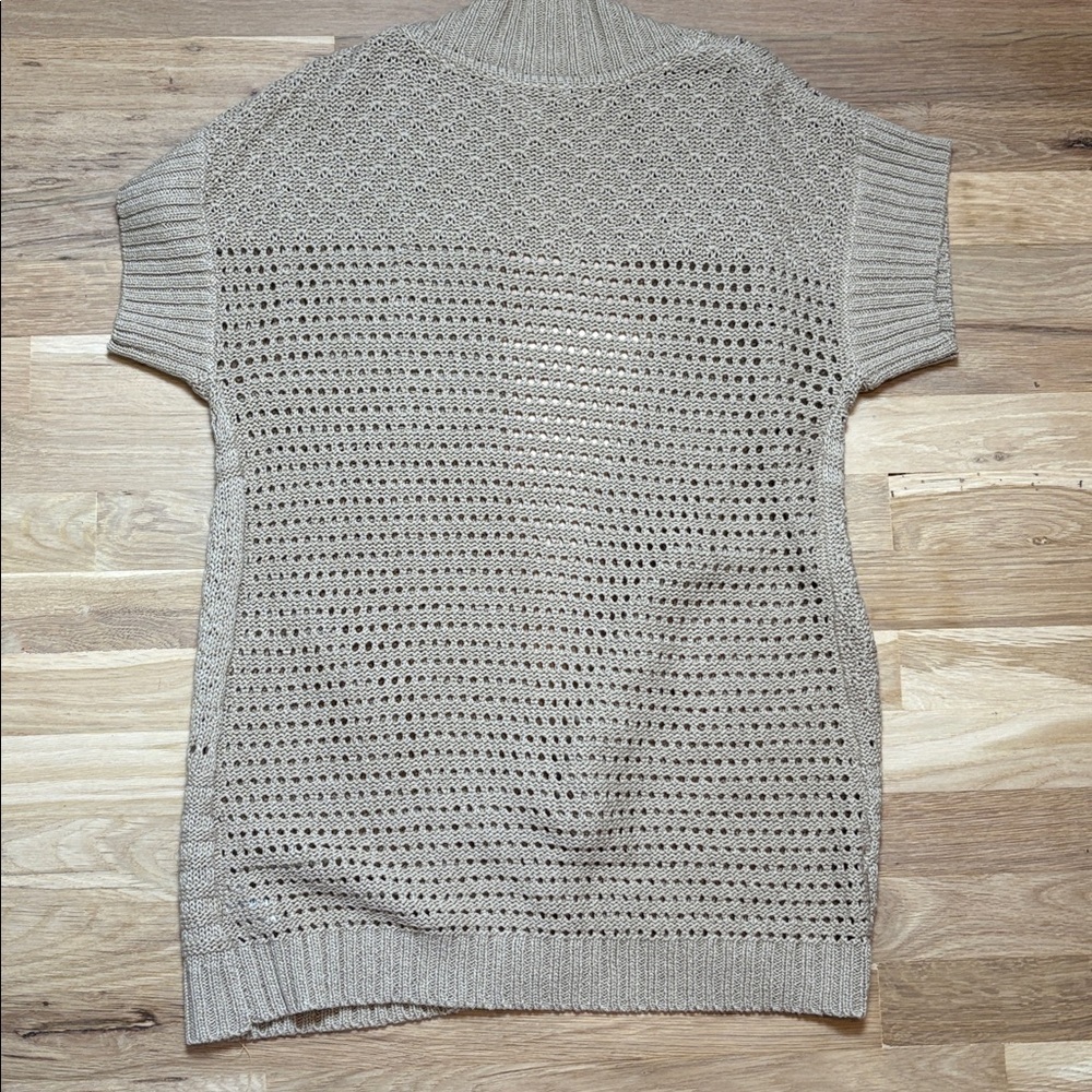 Coldwater Creek Open-Front Short Sleeve Knit Camel Cardigan Women’s S - Picture 11 of 12
